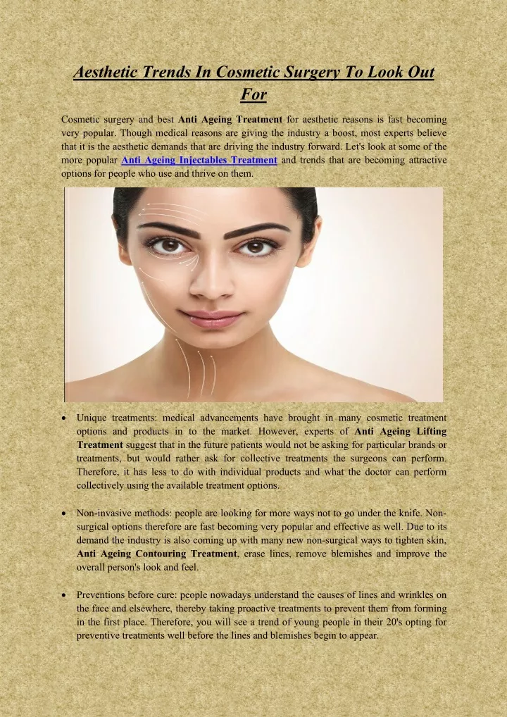 aesthetic trends in cosmetic surgery to look