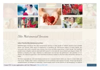 India's Favourite Elite Matrimonial services