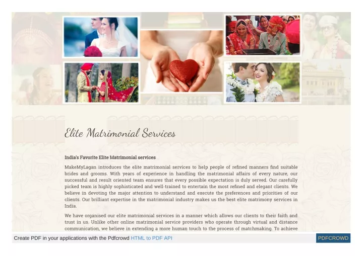 elite matrimonial services