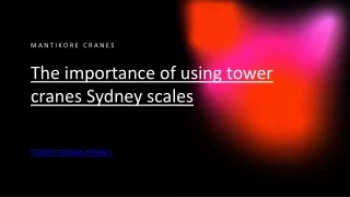 The importance of using tower cranes Sydney scales