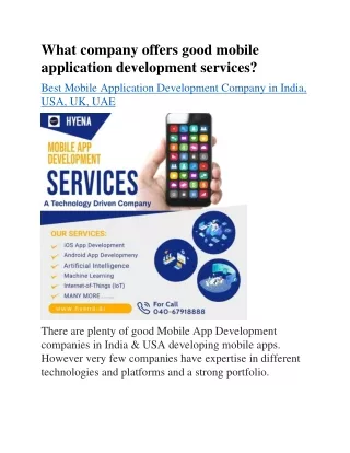 what company offers good mobile application