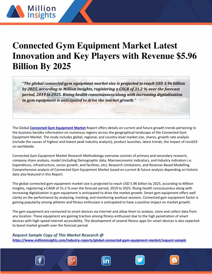 connected gym equipment market latest innovation
