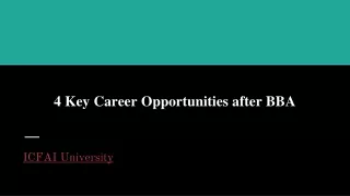 4 Key Career Opportunities after BBA