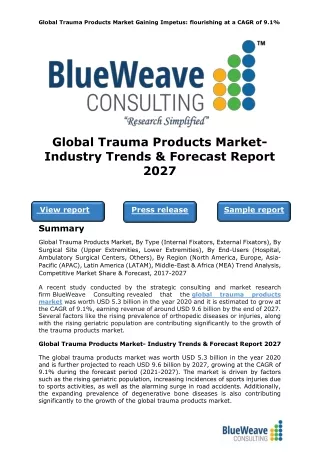 global trauma products market gaining impetus