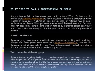 is it time to call a professional plumber