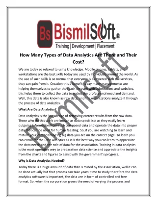 How Many Types of Data Analytics Are There and Their Cost