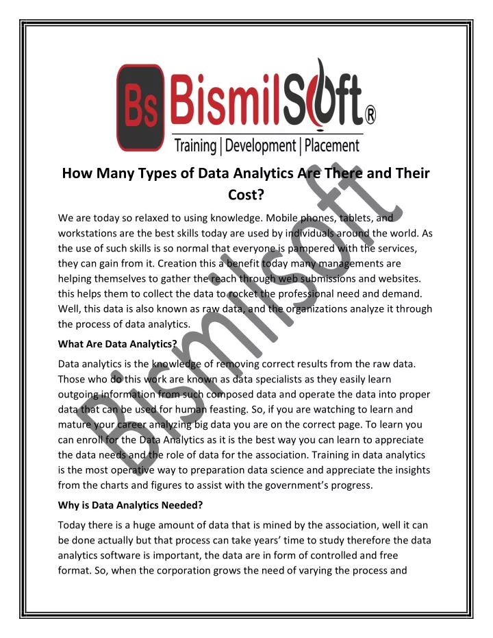 how many types of data analytics are there