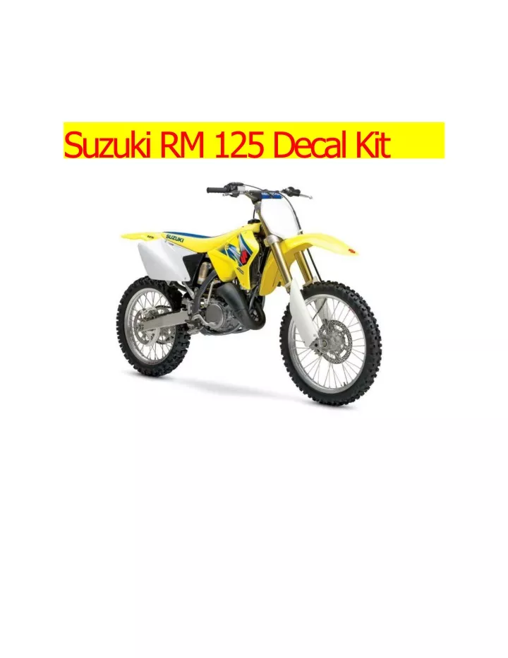 suzuki rm 125 decal kit