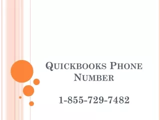 QuickBooks Phone Number 1-855-729-7482