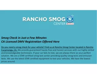 California Smog Center - ranchosmogcenter.comRancho Smog Center