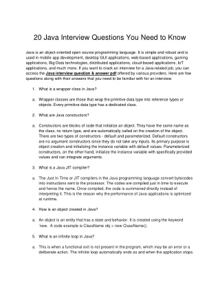 Some Java Interview Questions You Need to Know | Synergisticit
