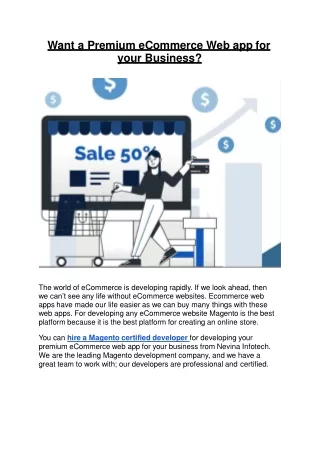 want a premium ecommerce web app for your business