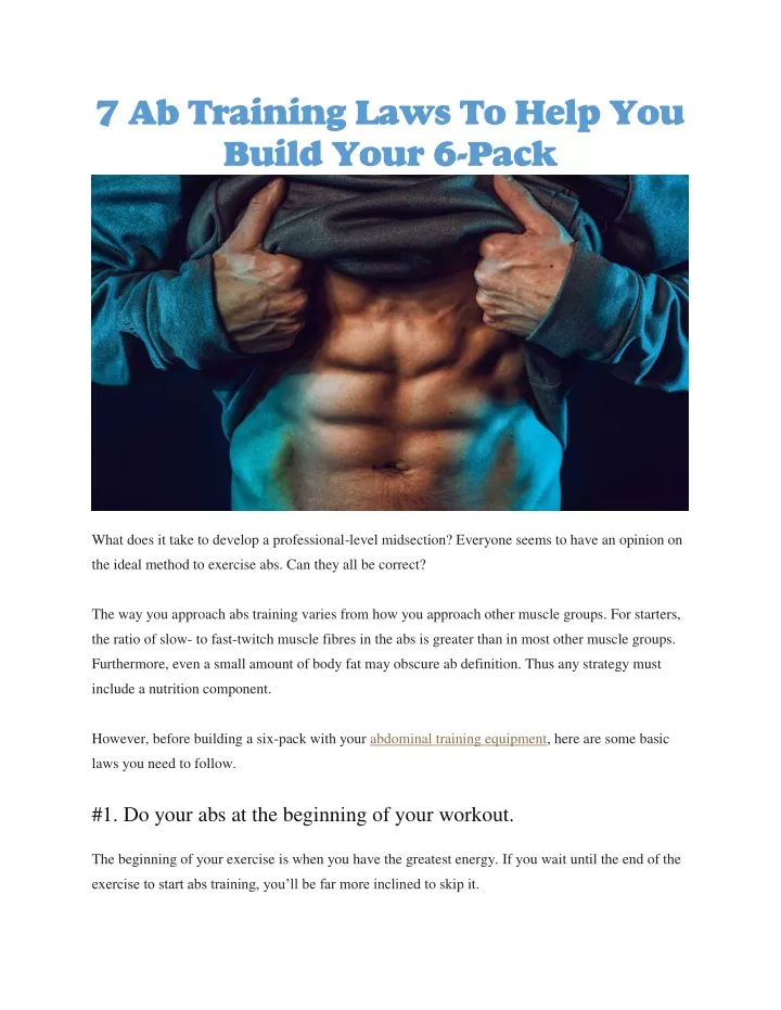 7 ab training laws to help you build your 6 pack