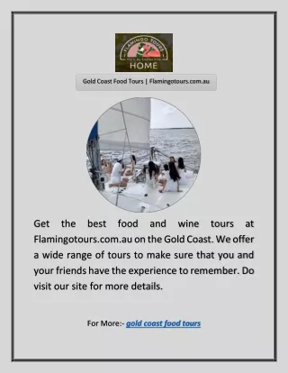 Gold Coast Food Tours | Flamingotours.com.au