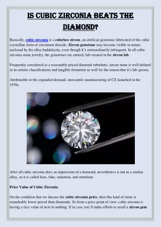 is cubic zirconia beats the is cubic zirconia