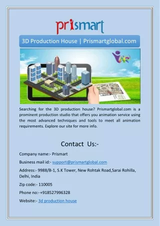 3d production house prismartglobal com