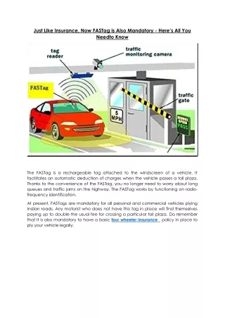 Just like insurance, now FASTag is also mandatory heres all you need to know!