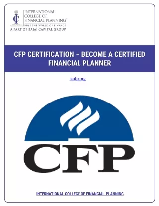 CFP Certification – Become A Certified Financial Planner