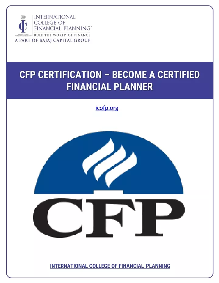 cfp certification become a certified financial