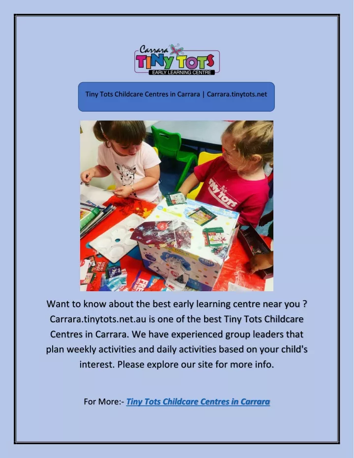 tiny tots childcare centres in carrara carrara