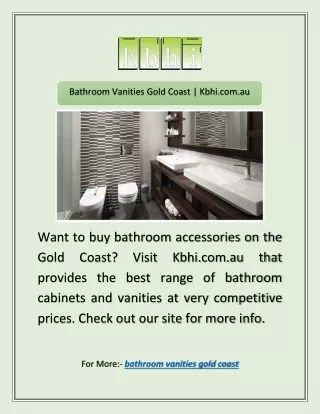 Bathroom Vanities Gold Coast | Kbhi.com.au