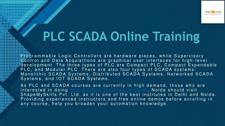 plc scada online training