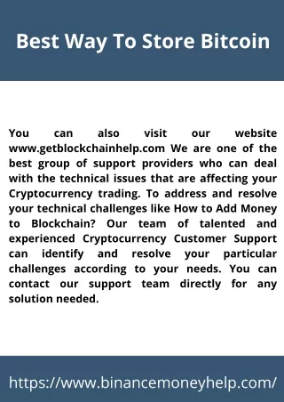 best way to store bitcoin