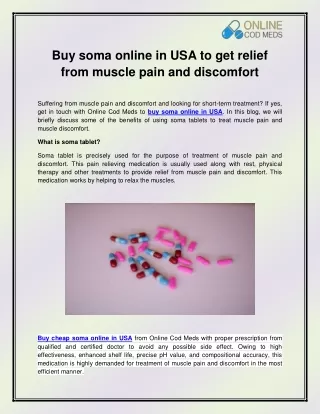 Buy Soma Online in USA