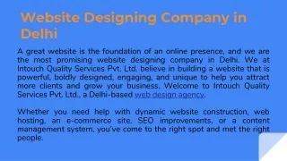 Website Designing Company in Delhi