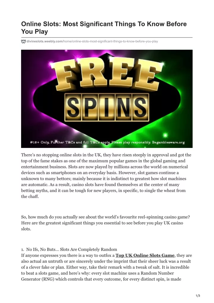 online slots most significant things to know