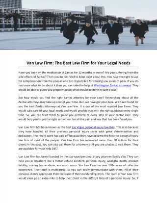 --Van Law Firm-The Best Law Firm for Your Legal Needs