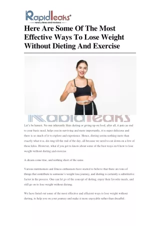 here are some of the most effective ways to lose