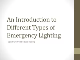 an introduction to different types of emergency lighting