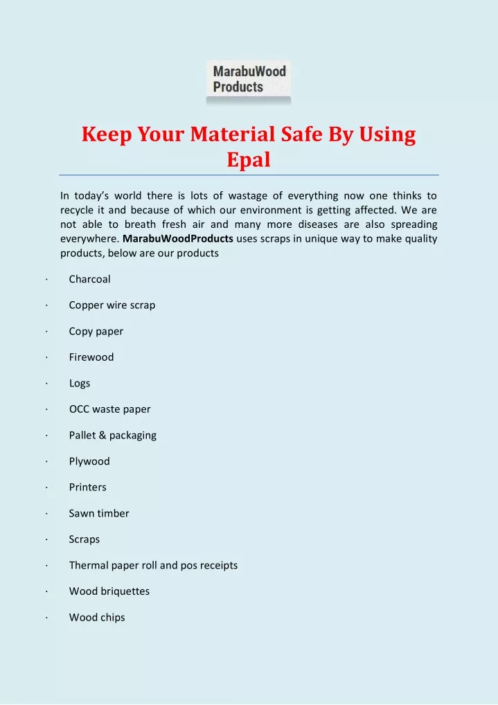 keep your material safe by using epal