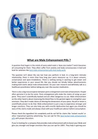 What are Male Enhancement Pills