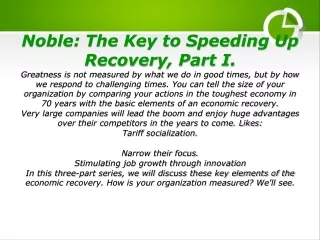 noble the key to speeding up recovery part