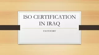 ISO certification in Iraq - Overview
