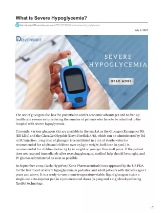 what is severe hypoglycemia