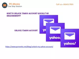 How to unlock Yahoo account quickly on requirement?