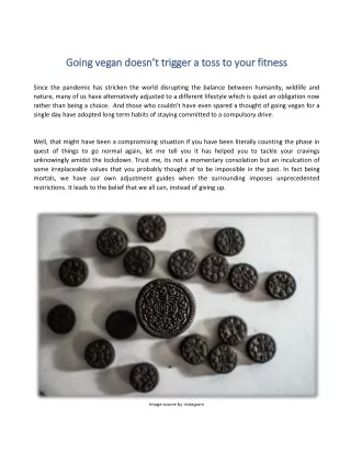 Going vegan doesn’t trigger a toss to your fitness