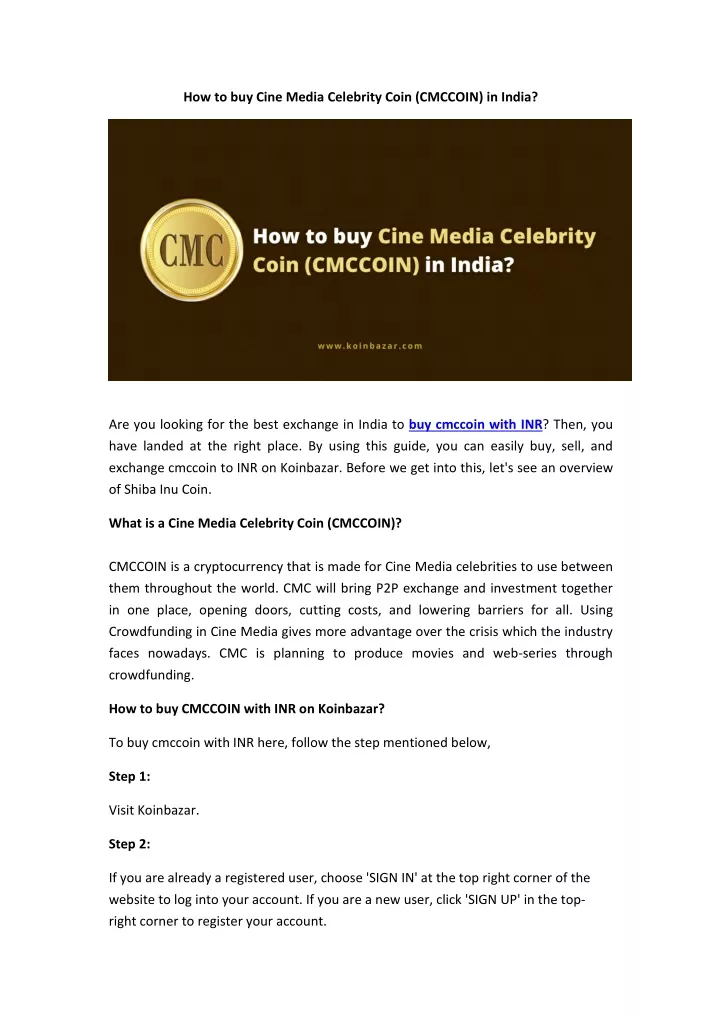 how to buy cine media celebrity coin cmccoin