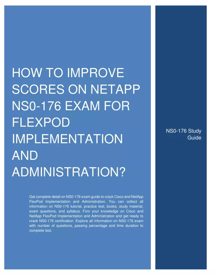 how to improve scores on netapp ns0 176 exam