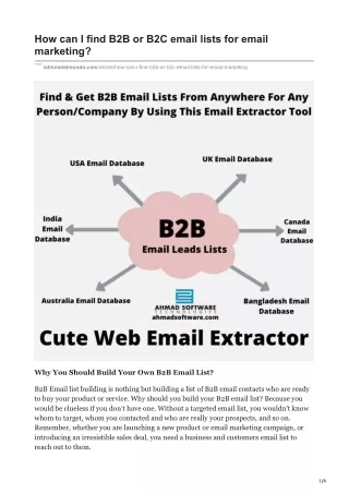 how can i find b2b or b2c email lists for email