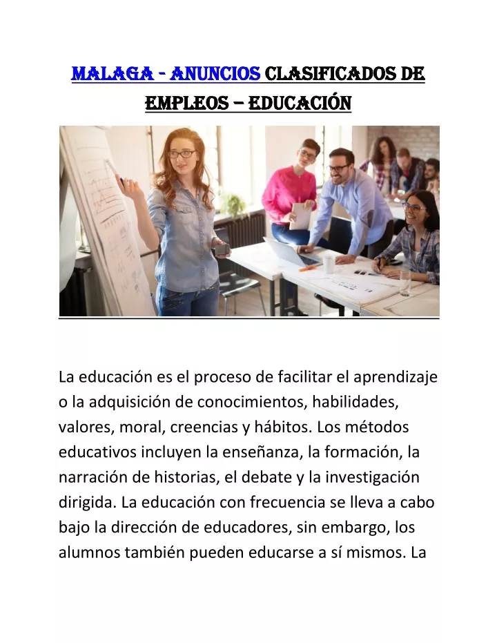 malaga malaga anuncios empleos empleos educaci n