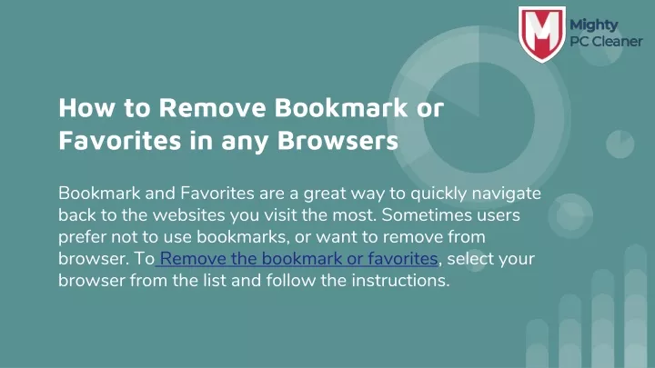 how to remove bookmark or favorites in any browsers