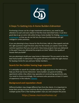 6 Steps To Getting Into A Home Builders Edmonton