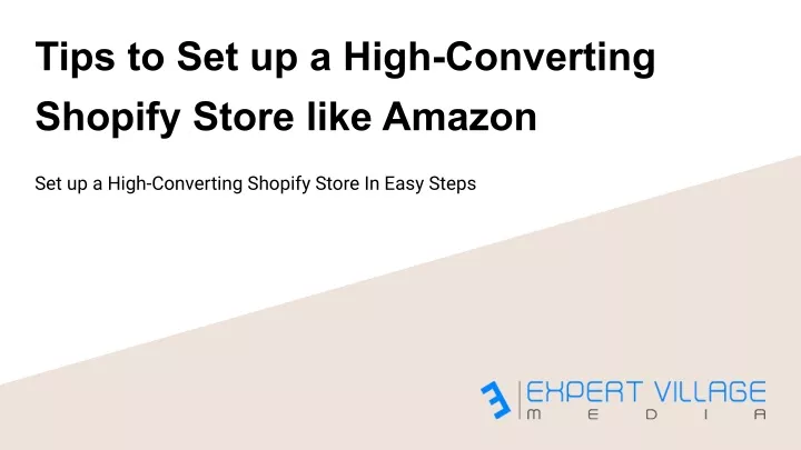 tips to set up a high converting shopify store