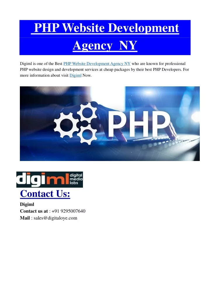 php website development agency ny
