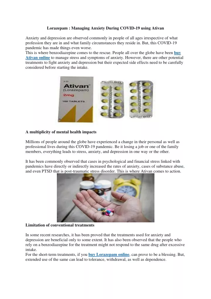 lorazepam managing anxiety during covid 19 using