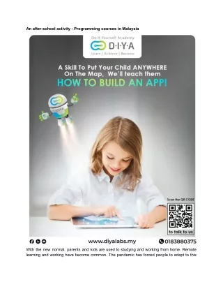 an after school activity programming courses